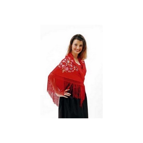 Châle rouge - textile - 165 x 180cm