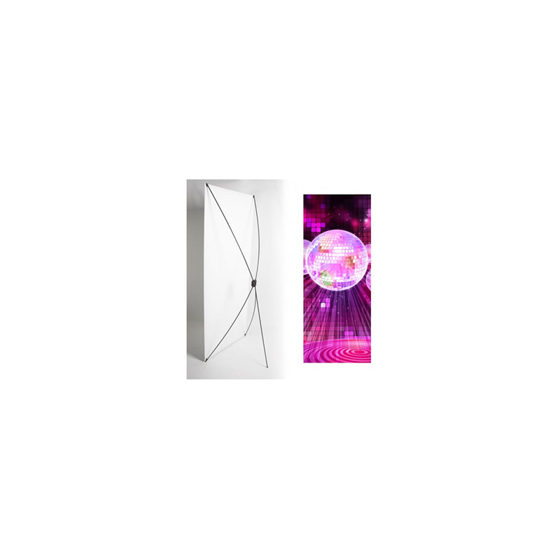 Kakemono Disco - 180 x 80 cm -Toile M1 avec structure X- Banner