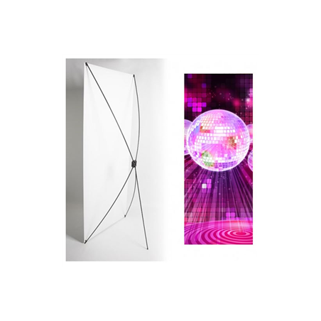 Kakemono Disco - 180 x 80 cm -Toile M1 avec structure X- Banner