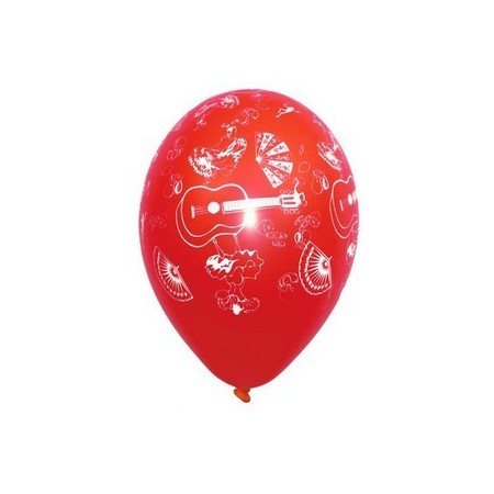 Ballon multicolore motif Espagne x8 - Diam. 29cm