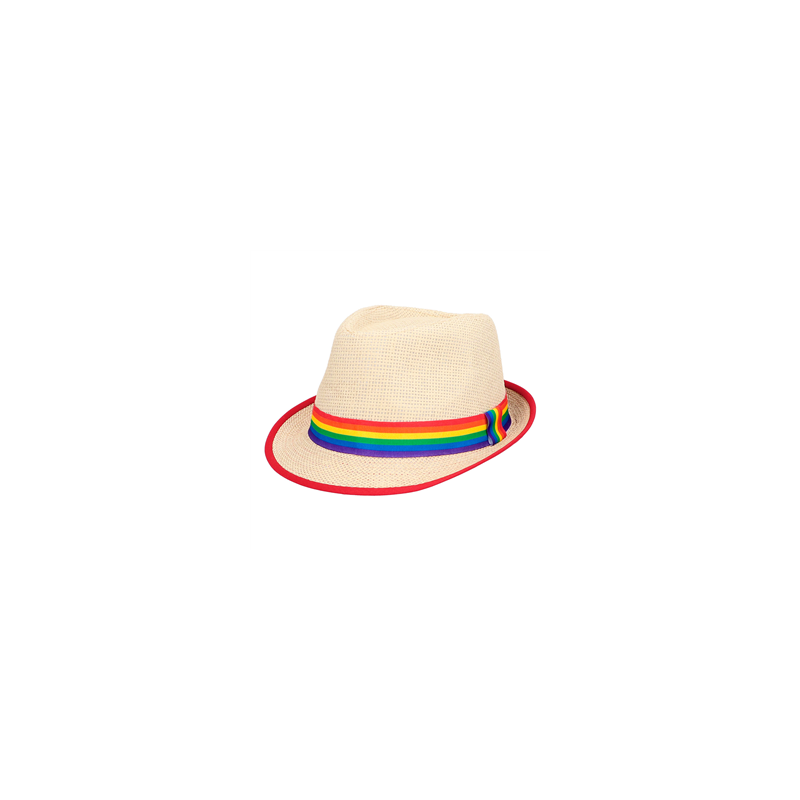 Chapeau avec ruban multicolore