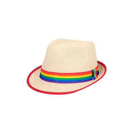 Chapeau avec ruban multicolore