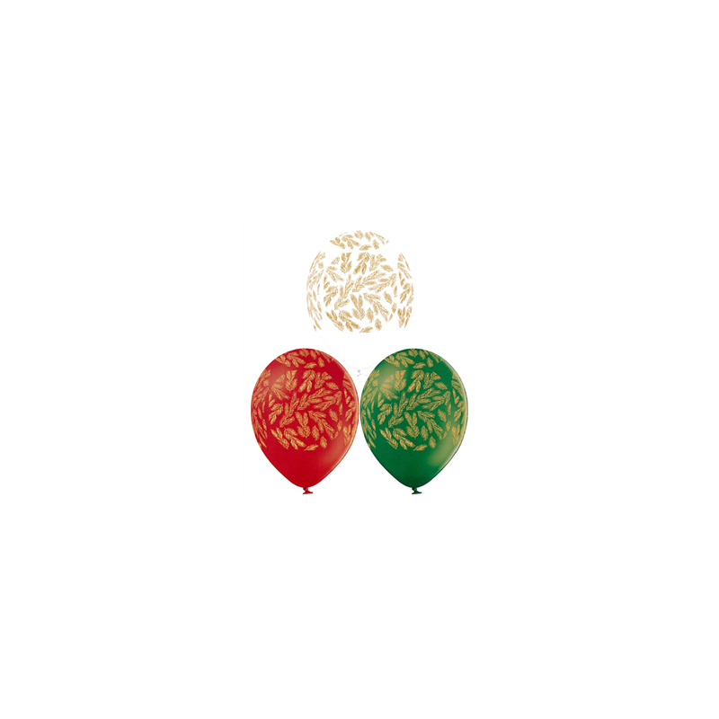 Ballons Noël Branches de sapin x8 - Diam 29cm