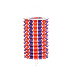 Lampion bleu/blanc/rouge - papier /  H. 30cm Diam. 13cm