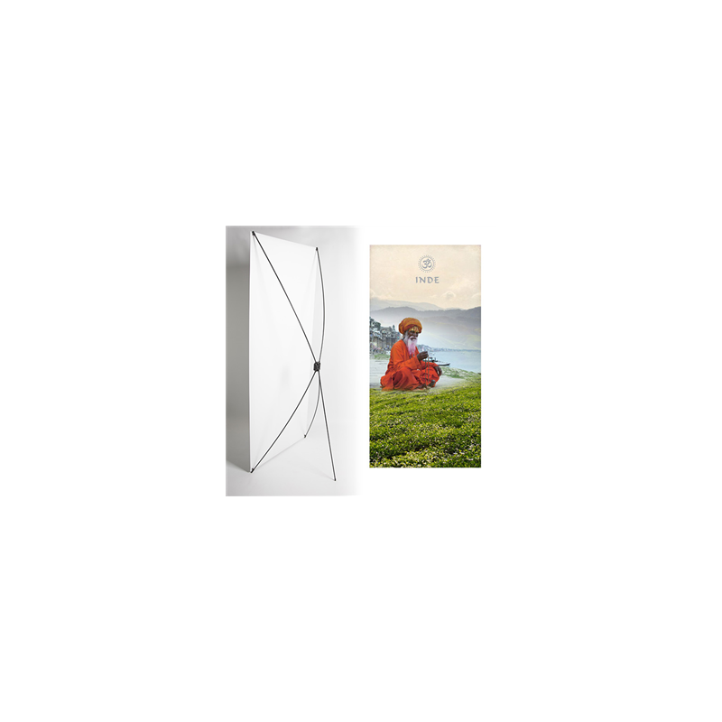 Kakemono Inde paysage  - 180 x 80 cm - Toile M1 avec structure  X- Banner