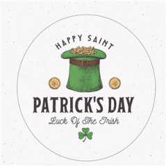 Badge métallique St Patrick's Day - Diam 65mm
