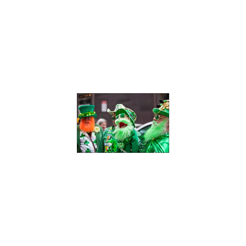 Visuel imprimé St Patrick barbe - 40 x 30cm sur support bristol 350 gr