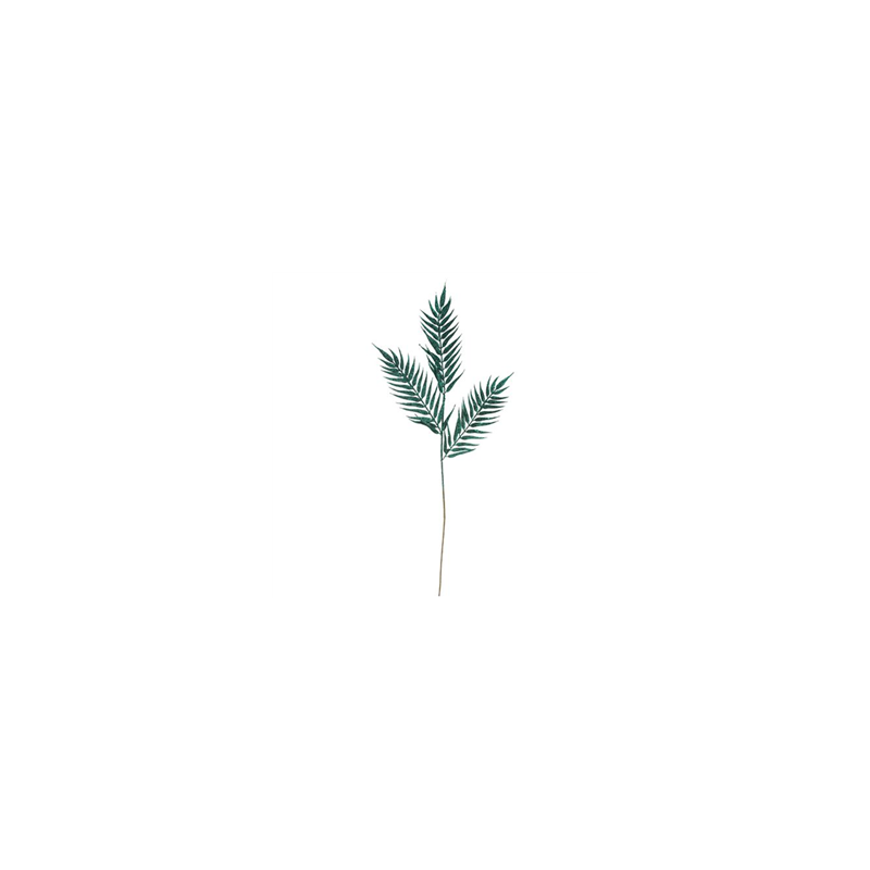 Branche de 3 feuilles de palmier paillettes vert - Haut. 78cm