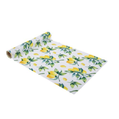 Chemin de table Citronnade jaune et vert 28cm x 5m