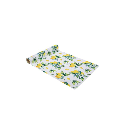 Chemin de table Citronnade jaune et vert 28cm x 5m