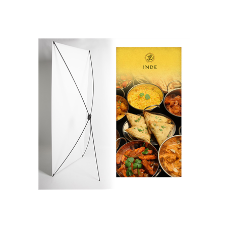 Kakemono Inde plats typiques- 180 x 80 cm - Toile M1 avec structure  X- Banner