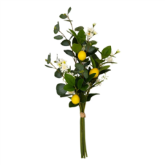 Bouquet de citrons, fleurs  et  feuillages artificiels - L. 30 x l. 20 x H. 64 cm