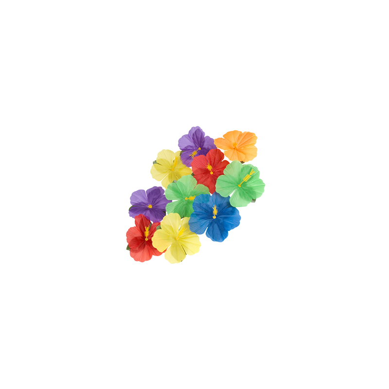Lot de 24 Fleurs Hibiscus tissu (Diam. 5 cm)