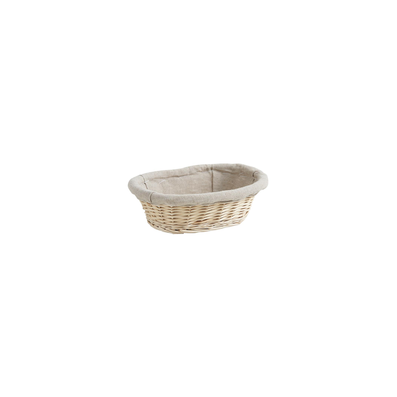 Corbeille en osier blanc et jute 25 x 18 x 7 cm