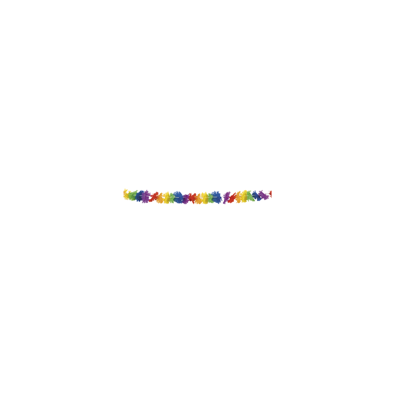 Guirlande de fleurs multicolores - polyester Long. 3m