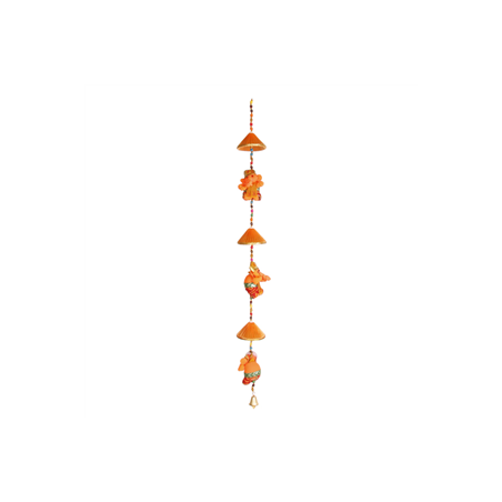Suspension éléphants perle et tissus 80cm