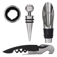 Coffret du Sommelier 4 Pièces en acier dans coffret 15 x 14 x 4cm