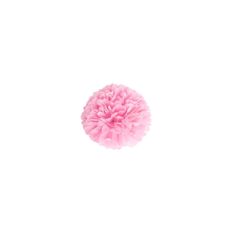 Pompon rose vintage papier de soie - Diam. 40cm
