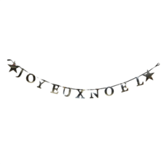 Guirlande lettres Joyeux Noël Argent - PVC / Long. 180cm
