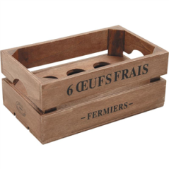 Boite à œufs en bois 6 œufs frais 20 x 12 x 8,5cm