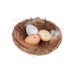 Panier avec œufs et branches 12 x 4 cm