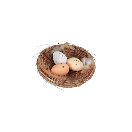 Panier avec œufs et branches 12 x 4 cm