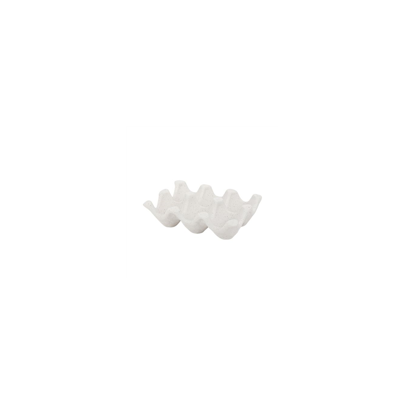 Coquetier en céramique blanc pour 6 œufs - 11 x 15,5cm