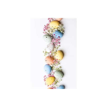 Visuel imprimé Pâques Œufs Pastel et Fleurs 30 x 40 cm sur bristol