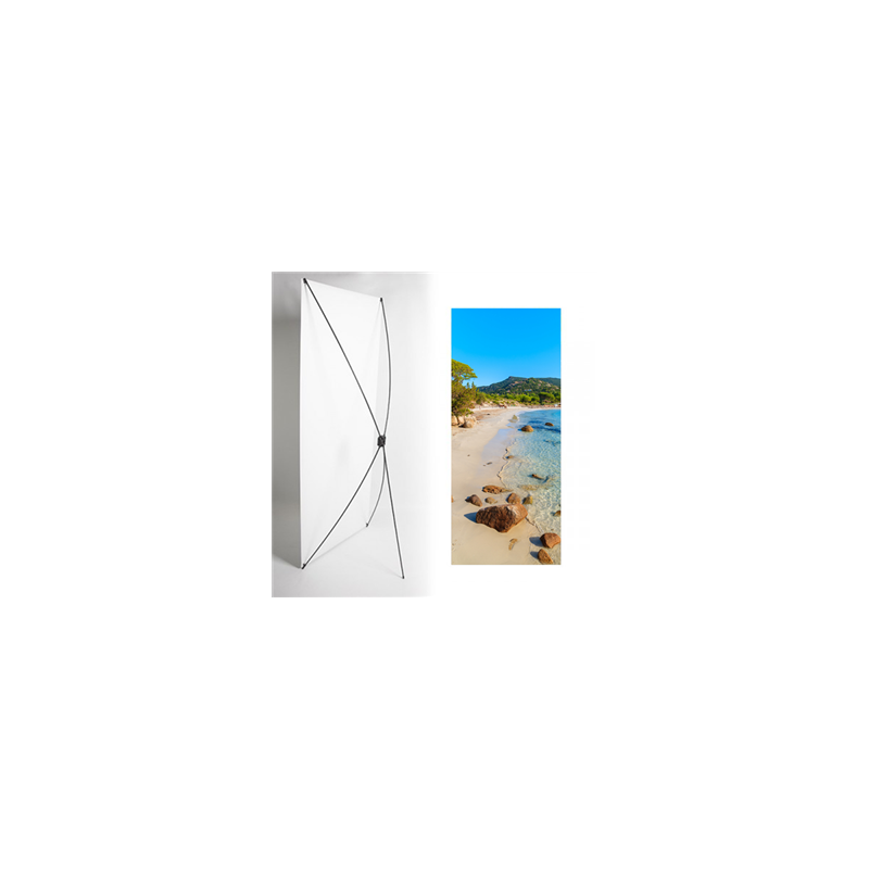 Kakemono Corse Plage - 180 x 80 cm sur Toile M1 avec structure X- Banner