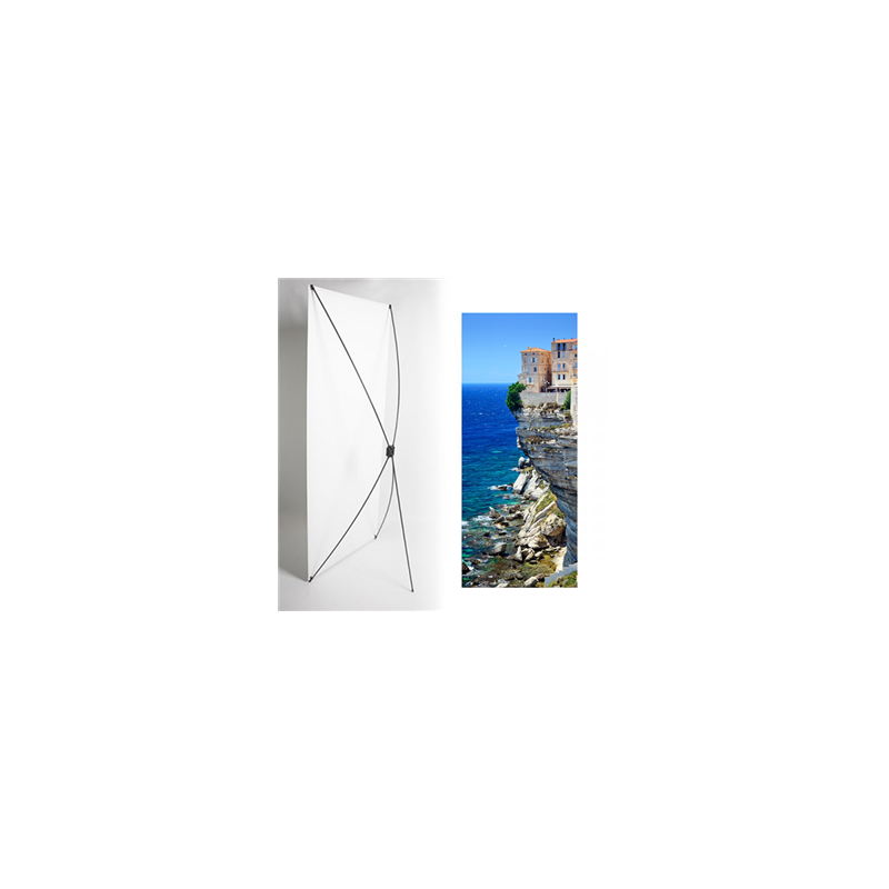 Kakemono Corse Falaise - 180 x 80 cm sur Toile M1 avec structure X- Banner