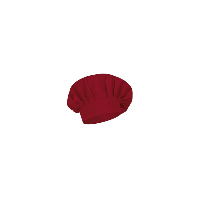 Toque de cuisine en coton  et  polyester rouge - 23 x 32 cm