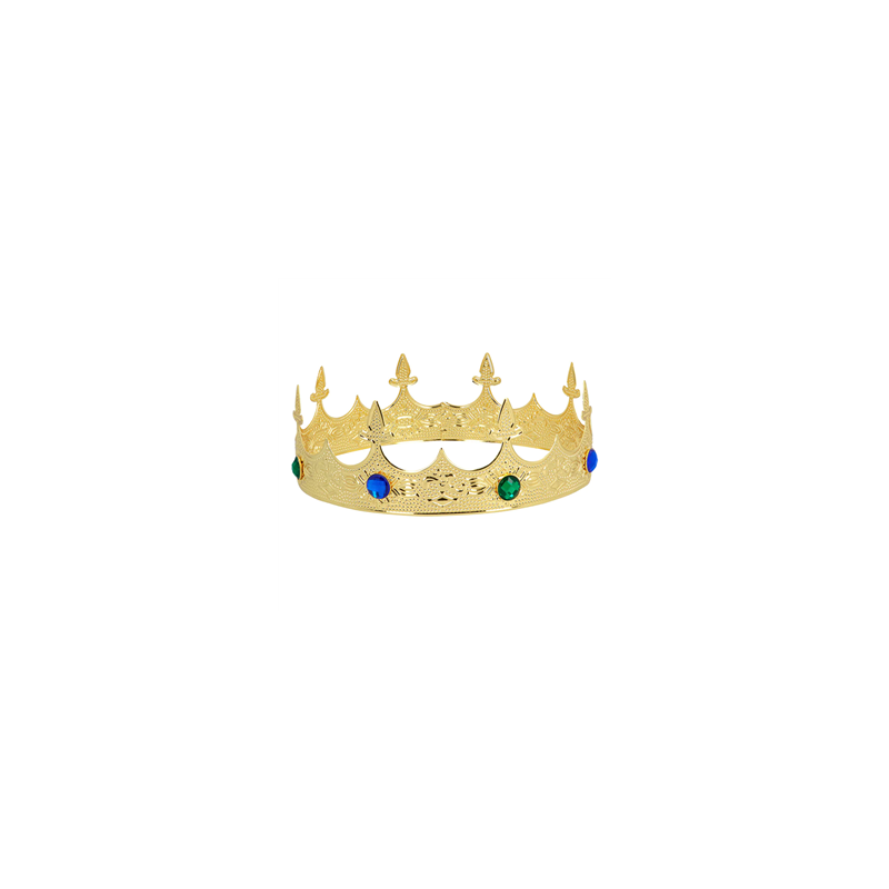 Couronne royale en métal dorée et pierres