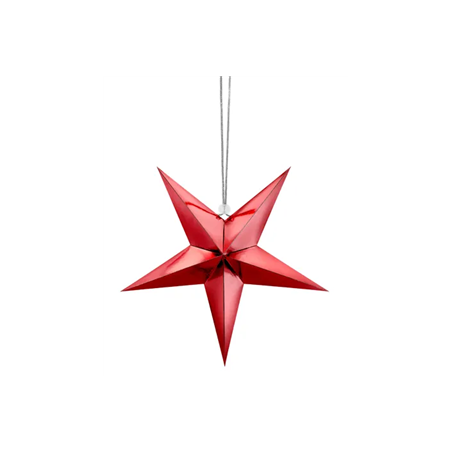 Lanterne étoile rouge carton - Diam. 45 cm