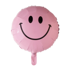 Ballon mylar sourire rose pastel 45cm