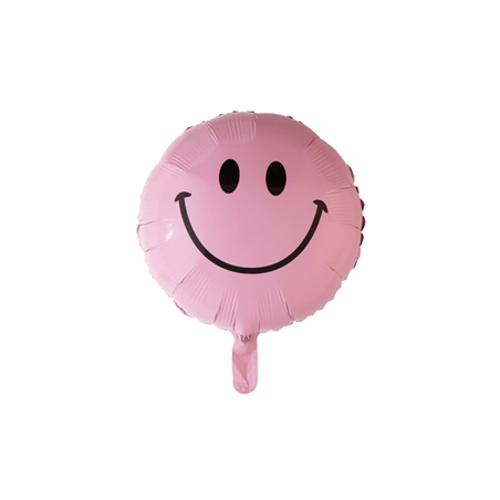 Ballon mylar sourire rose pastel 45cm