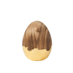 Œuf décoratif en Bois et Or 7 x 5cm