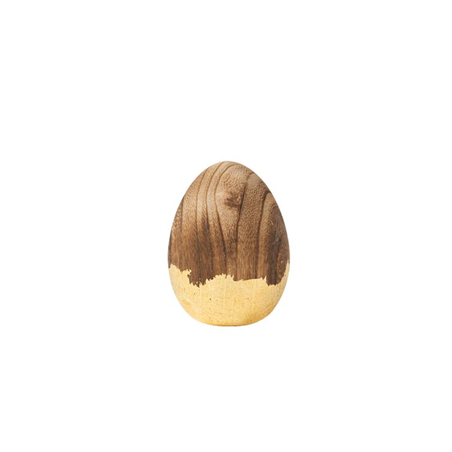 Œuf décoratif en Bois et Or 7 x 5cm