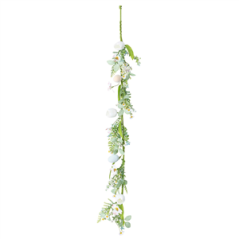 Guirlande œuf de Pâques avec fleurs et feuillage Long. 120cm