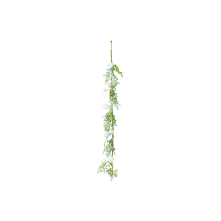 Guirlande œuf de Pâques avec fleurs et feuillage Long. 120cm