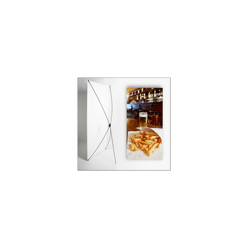 Kakemono Cornet de frites - 180 x 80 cm - Toile M1 avec structure  X- Banner