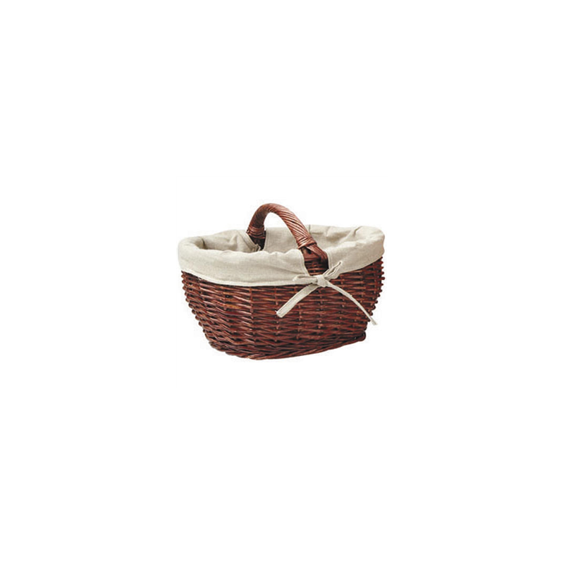 Panier en osier doublé de jute 50 x 33 x 30cm
