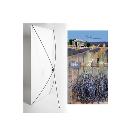 Kakemono provence lavande- 180 x 80 cm - Toile M1 avec structure  X- Banner