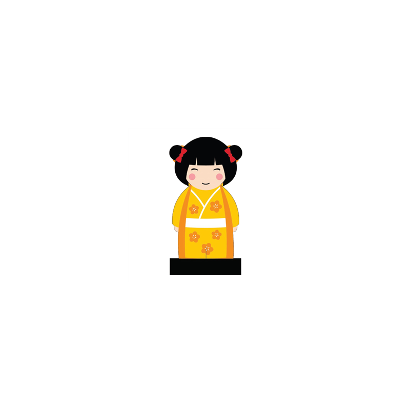 Kokeshi - Haut 25cm - pvc avec socle