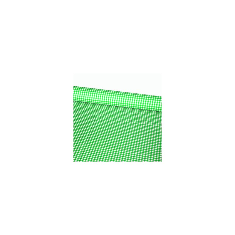 Tissu Vichy vert - Larg. 150cm :  le ml