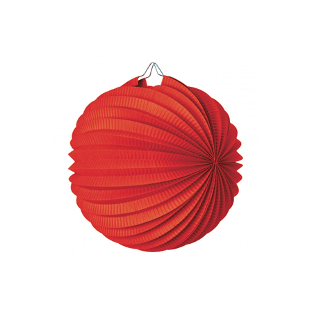 Lampion rond rouge papier - Diam. 30cm