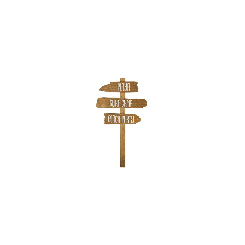 Panneau directions Surf  et  Beach Camp en bois 70 x 40 cm