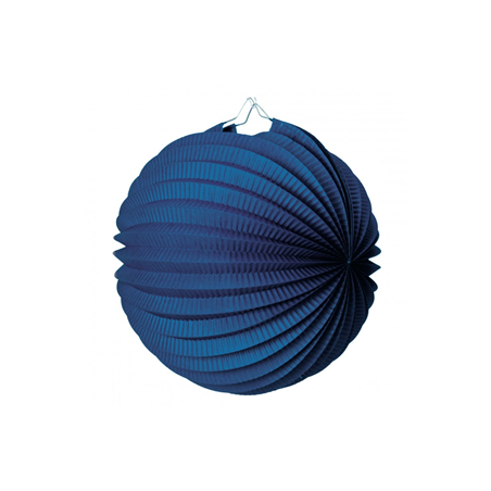 Lampion rond bleu marine papier - Diam. 30cm