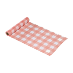 Chemin de table en tarlatane vichy mandarine 28cm x 3m