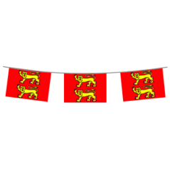 Guirlande drapeaux Normandie 10 fanions 21 x 30cm - papier Long. 520cm