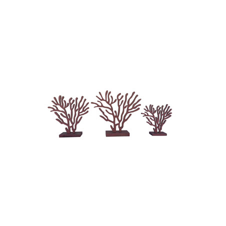 Coraux en bois - lot de 3 tailles 17cm - 23cm - 25cm - Différents coloris